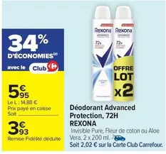 Rexona - Déodorant Advanced Protection offre à 3,93€ sur Carrefour City