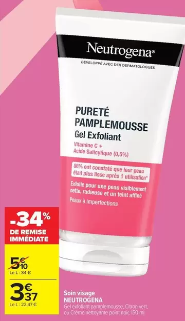 Neutrogena - Solin Visage offre à 3,37€ sur Carrefour Market