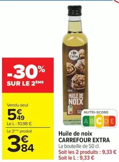 Carrefour - Huile De Noix offre à 5,49€ sur Carrefour Market