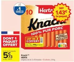 Herta - Knacki offre à 5,73€ sur Carrefour Market