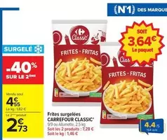 Carrefour - Frites Surgelées offre à 4,55€ sur Carrefour Market