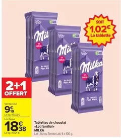 Milka - Tablettes De Chocolat Lot Familial offre à 9,19€ sur Carrefour Market