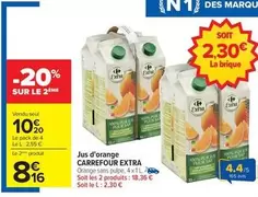 Carrefour - Jus D'orange Extra offre à 10,2€ sur Carrefour Drive