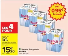 Red bull - Boisson Énergisante offre à 5,19€ sur Carrefour Drive