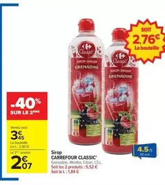 Carrefour - Classic Sirop offre à 3,45€ sur Carrefour Drive
