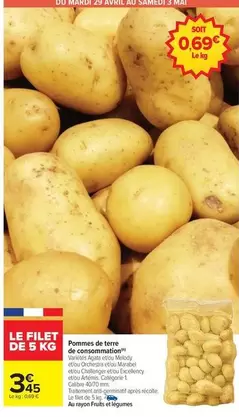 Avril - Pommes De Terre De Consommation offre à 3,45€ sur Carrefour Drive