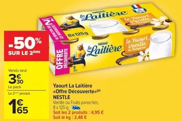 Nestlé - Yaourt La Laitière offre Découverte»> offre à 3,3€ sur Carrefour Drive