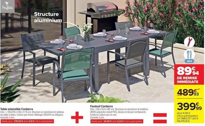 Table Extensible Cabetra offre à 399,99€ sur Carrefour Drive