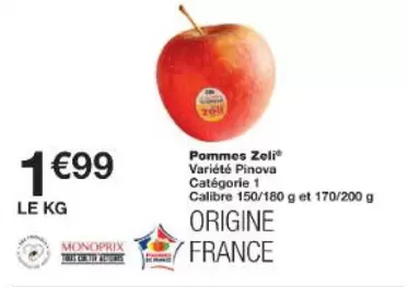 Pommes Zeli offre à 1,99€ sur Monop'