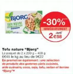 Bjorg - Tofu Nature offre à 2,58€ sur Monop'
