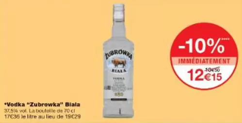 Zubrowka - Vodka Biala offre à 12,15€ sur Monop'