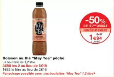 May Tea - Boisson Au The offre à 1,94€ sur Monop'
