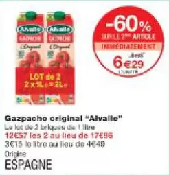 Alvalle - Gazpacho Original offre à 8,98€ sur Monop'