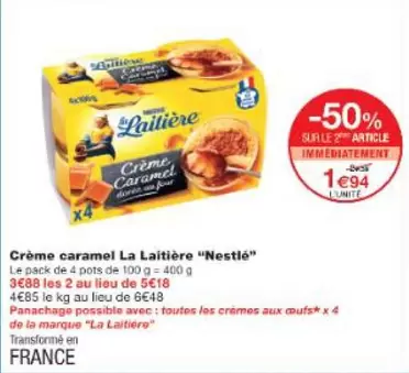 Nestlé - Crème Caramel La Laitière offre à 1,94€ sur Monop'
