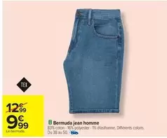 Bermuda Jean Homme offre à 9,99€ sur Carrefour Express