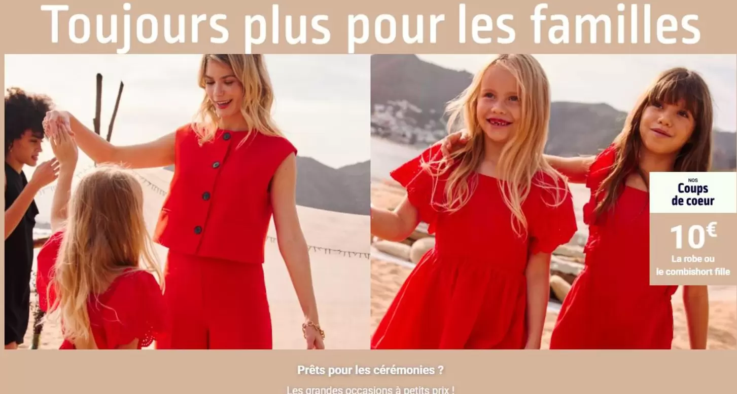 Toujours Plus Pour Les Familles offre à 10€ sur Kiabi