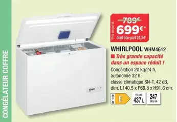 Whirlpool - Congélateur Coffre WHM4612 offre à 699€ sur Copra