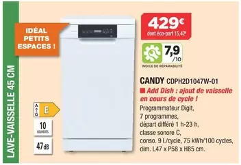 Candy - CDPH2D1047W-01  offre à 429€ sur Copra