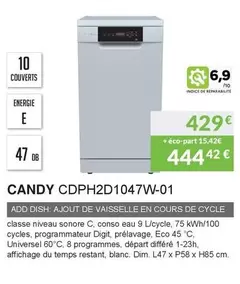 Candy - CDPH2D1047W-01 offre à 429€ sur Copra