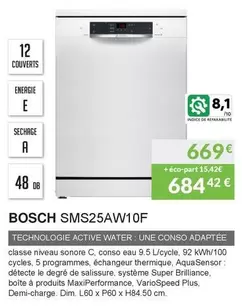 Bosch - SMS25AW10F offre à 669€ sur Copra
