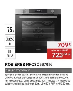 Rosières - Four Pyrolyse RFC305679IN  offre à 709€ sur Copra