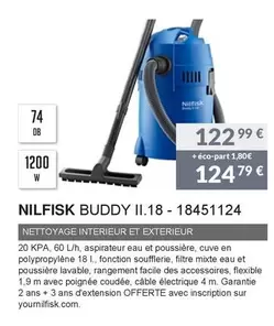 Nilfisk - Buddy  II.18 - 18451124 offre à 122,99€ sur Copra