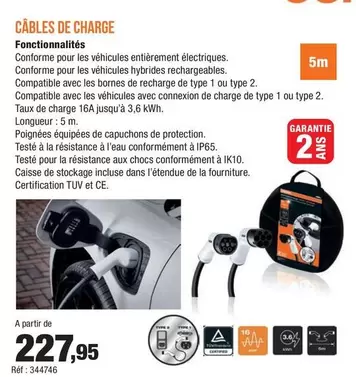 Câbles De Charge offre à 227,95€ sur Autobacs