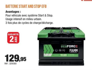 Batterie Start And Stop Efb offre à 129,95€ sur Autobacs
