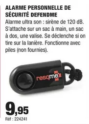 Alarme Personnelle De Securite Defendme offre à 9,95€ sur Autobacs
