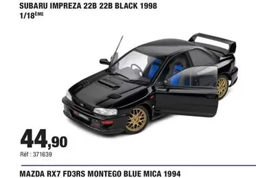 Subaru Impreza 22B 22B Black 1998 1/18 offre à 44,9€ sur Autobacs