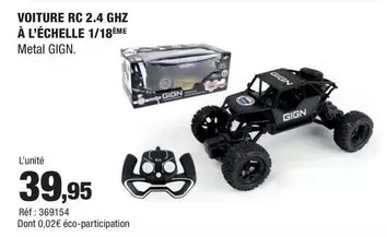 Voiture Rc 2.4 Ghz À L'échelle 1/18 offre à 39,95€ sur Autobacs