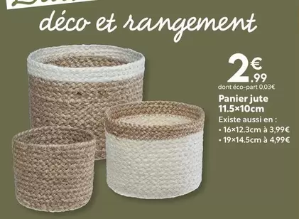 Panier Jute offre à 2,99€ sur Maxi Bazar