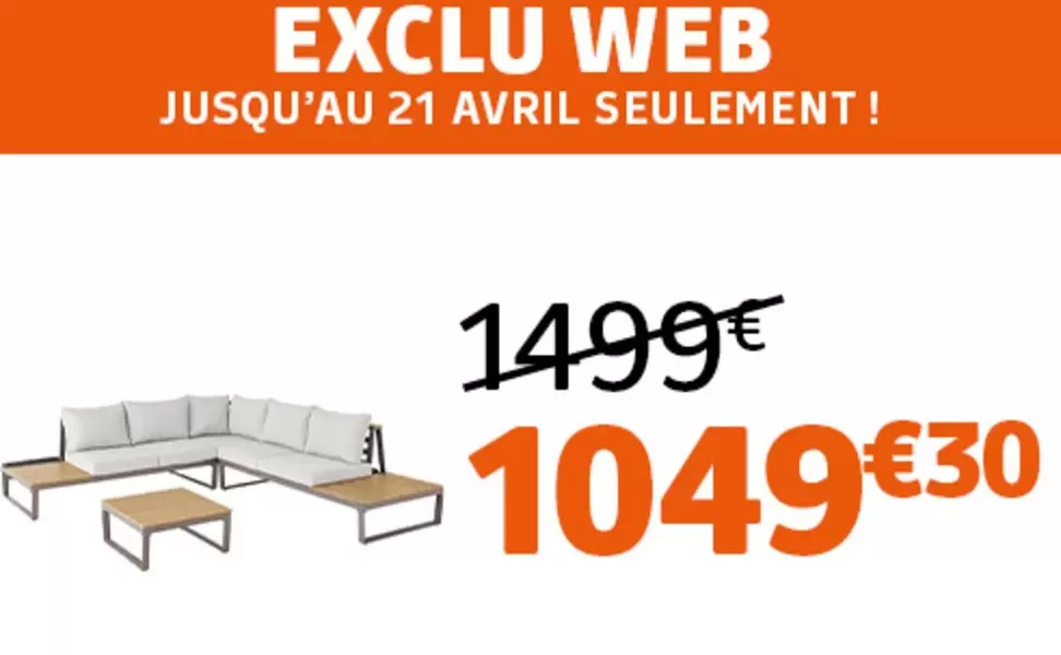 JUSQU'AU 21 AVRIL SEULEMENT offre à 1049,3€ sur Jardiland