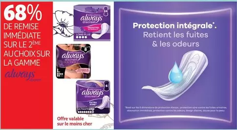 Always - Sur Le 2ème Au Choix Sur La Gamme offre sur Auchan Hypermarché