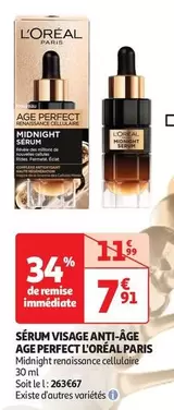 L'Oréal - Sérum Visage Anti-âge Age Perfect offre à 7,91€ sur Auchan Hypermarché