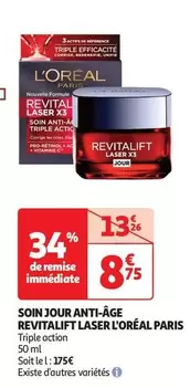 L'Oréal - Soin Jour Anti-âge Revitalift Laser offre à 8,75€ sur Auchan Hypermarché