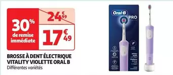Oral-B - Brosse À Dent Électrique Vitality Violette offre à 17,49€ sur Auchan Hypermarché