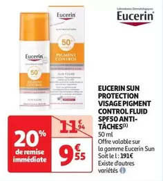 Eucerin - Sun Protection Visage Pigment Control Fluid SPF50 Anti- Tâches offre à 9,55€ sur Auchan Hypermarché