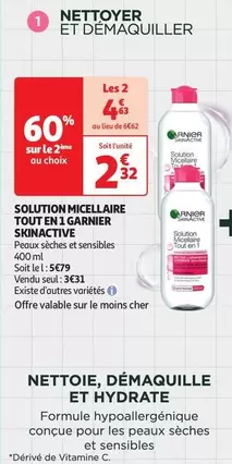 Garnier - Solution Micellaire Tout En 1 Skinactive offre à 2,32€ sur Auchan Hypermarché