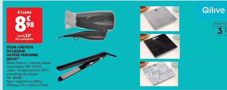 Qilive - Sèche-Cheveux Ou Lisseur Ou Pese-Personne offre à 8,98€ sur Auchan Hypermarché