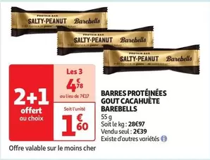 Barebells - Barres Protéinées Gout Cacahuète offre à 1,6€ sur Auchan Hypermarché