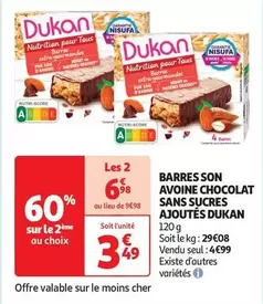 TOUS - Barres Son Avoine Chocolat Sans Sucres Ajoutés offre à 3,49€ sur Auchan Hypermarché