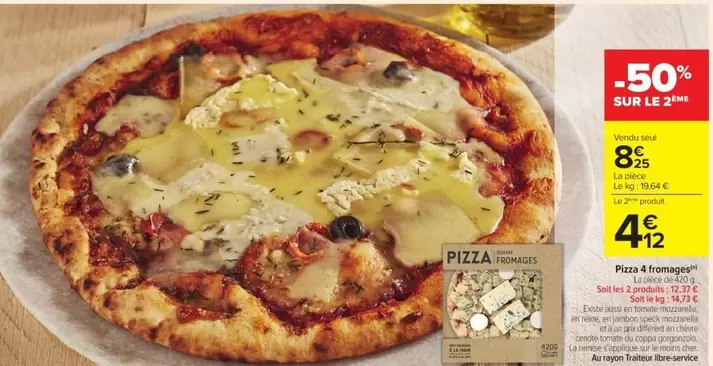 Pizza 4 Fromages offre à 4,12€ sur Cora