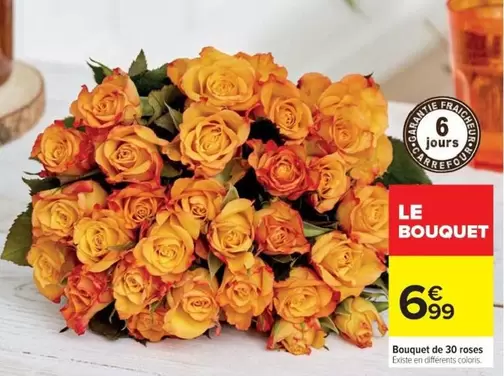 Bouquet De 30 Roses offre à 6,99€ sur Cora