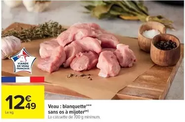 Veau : Blanquette Sans Os À Mijoter offre à 12,49€ sur Cora