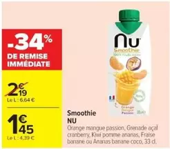 Orange - Smoothie offre à 1,45€ sur Cora