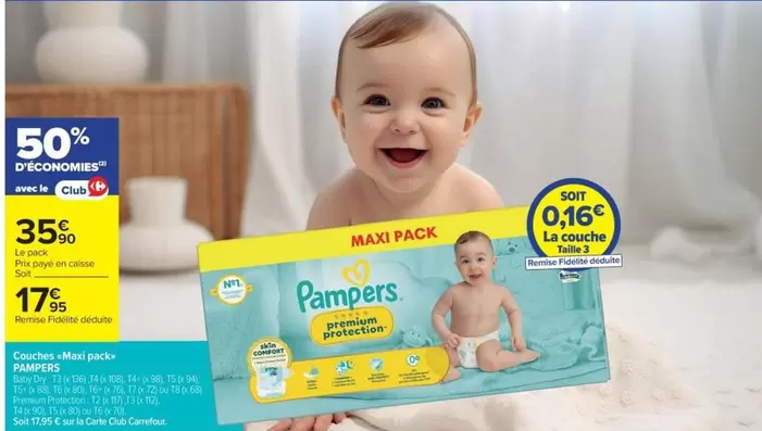 Pampers - Champagne A+bu Pesto offre à 35,9€ sur Cora