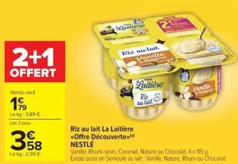 Nestlé - Riz Au Lait Laitière offre à 1,79€ sur Cora