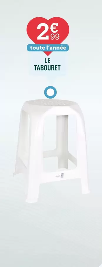 Le Tabouret offre à 2,99€ sur Centrakor