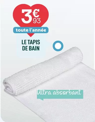 Le Tapis De Bain offre à 3,93€ sur Centrakor